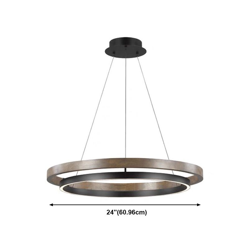Metal Contemporary Style Chandelier Circle Hanging Light for Restaurant