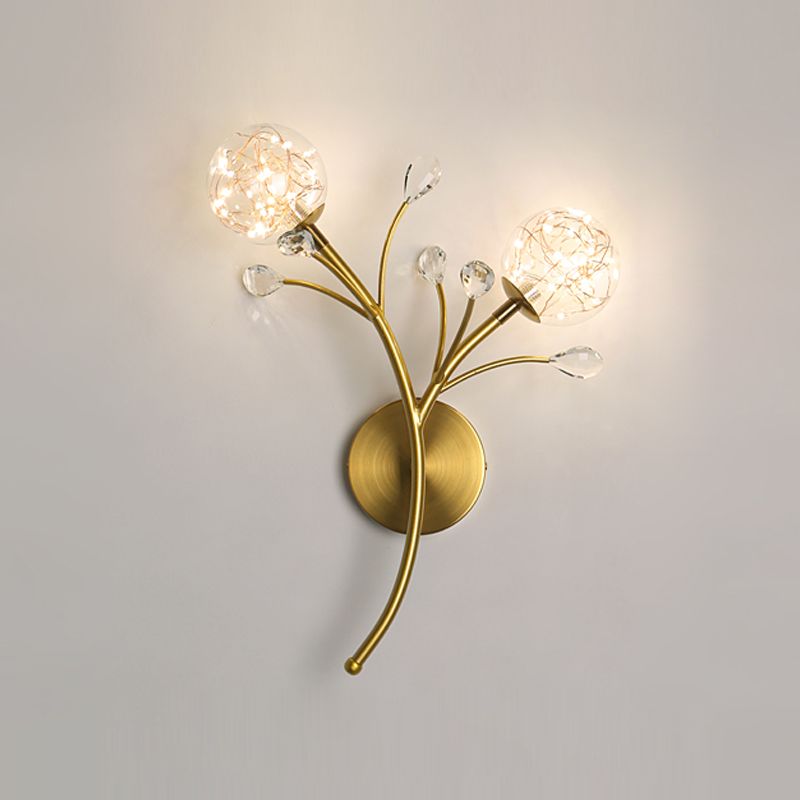 Glaskugelform Wand Licht moderner Stil 2 Lichter Wandhalterung Licht