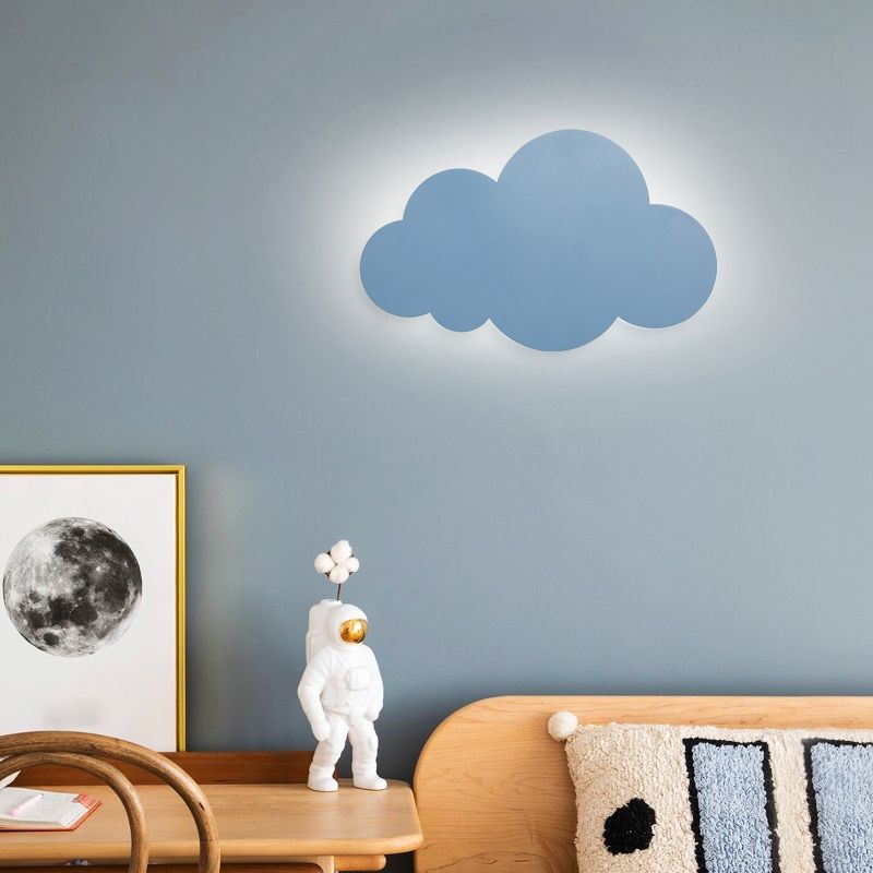 Accogliente a parete in metallo a forma di nuvola in stile per bambini a 1 luci a parete lampada montata