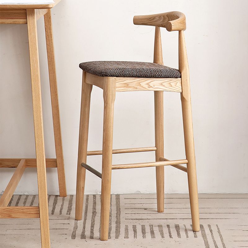 Taburete de bar y mostrador contemporáneo, taburete de bar interior de madera sin brazos con reposapiés