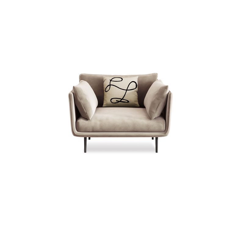 Contemporary Sofa CouchStandard Square Arm Settee Bench with Pillows