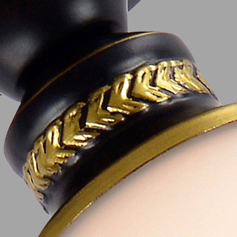 Conical Semi Flush Ceiling Light Traditional Glass Aisle Ceiling Fixture