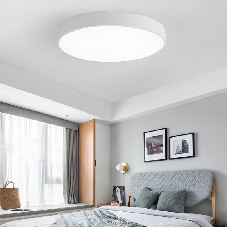 1-Light Round Flush Ceiling Light Fixture Modern Acrylic  Flush Light