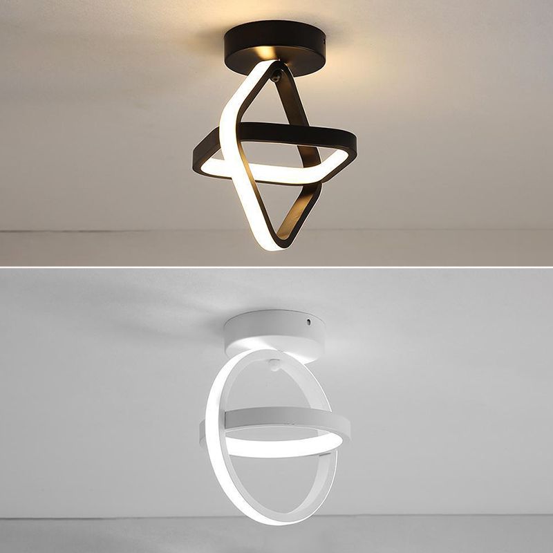 Geometric Shade 2-Lights Modern Style Flush Mount Ceiling Lighting Fixture