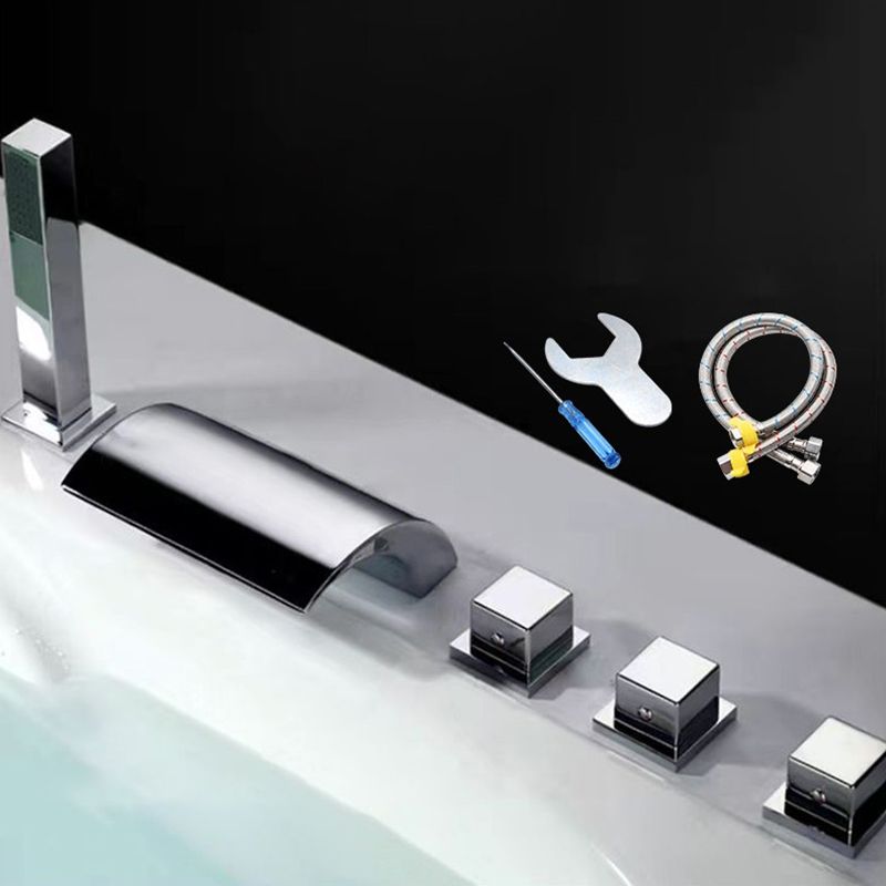 Contemporary Style Bathroom Faucet Metal Deck Mounted Bathroom Faucet