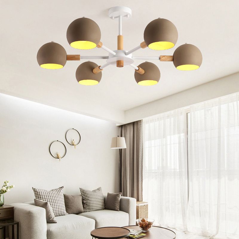 Living Room Chandelier Modern Multi Head Macron Hanging Fixture for Bedroom