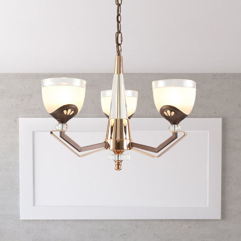 3/6 LUMILES BOLL PROSIBLE CHANDELIER VINTAGE FINE FINIPE BLANC RIBBED PENDANT PRENDANT LAMPE