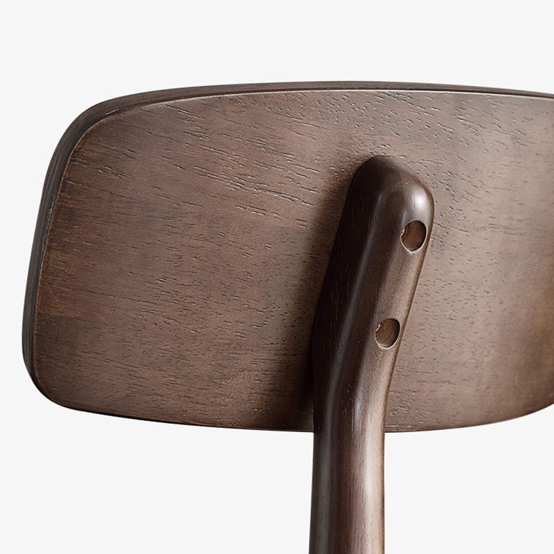 Silla de comedor de madera estilo escandinavo, silla auxiliar de comedor con respaldo abierto (juego de 2)