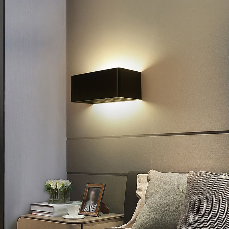 2-Lights Metal Wall Lighting Modern Style Square Shape Wall Mount Light Fixture