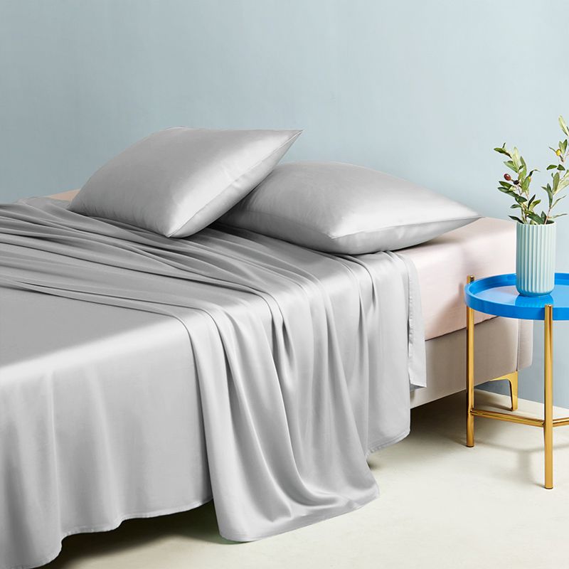 Sheet Sets Tencel Solid Color Breathable Wrinkle Resistant Super Soft Bed Sheet Set