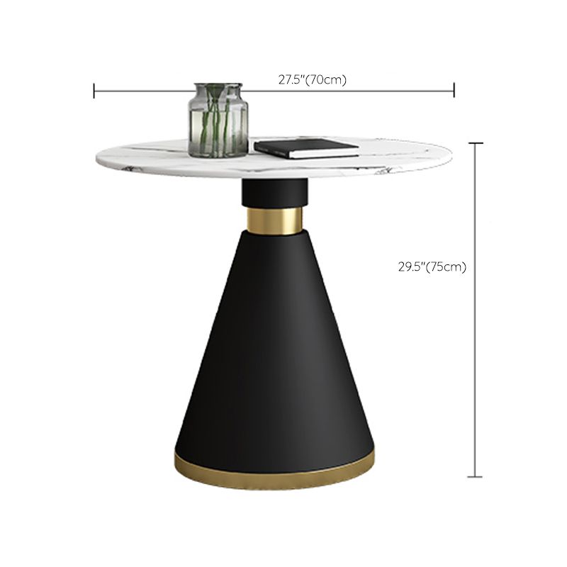 Glam Metal Dinette Table Sintered Stone Dining Table for Home Use