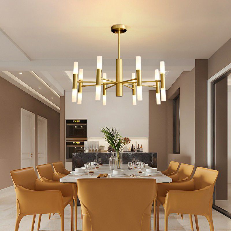 Starburst Metal Chandelier Lighting Fixture Modern Style Gold Hanging Light Fixture