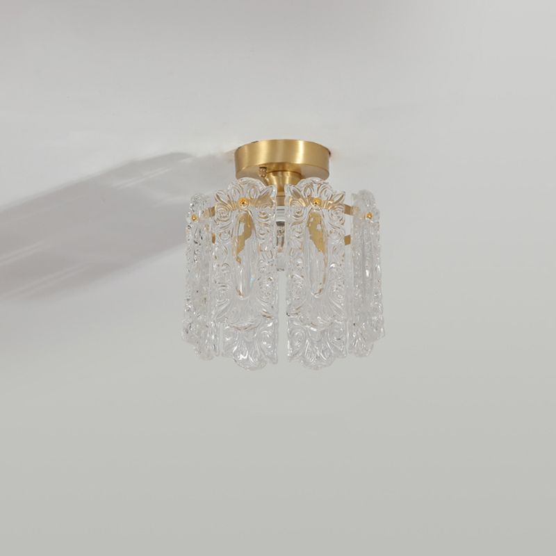 Nordic Style Ceiling Light Geometry Shape Ceiling Lamp with Glass Shade for Living Room