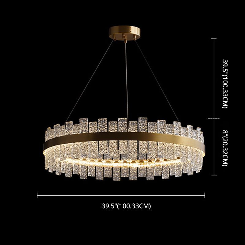 Art Deco Chandelier Gold Metal Crystal Round LED Pendant Lamp Best Lighting for Living Room
