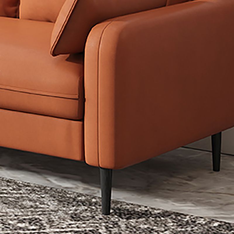 Modern Standard Sofa Pillows Square Arm 3 Seater Living Room Settee