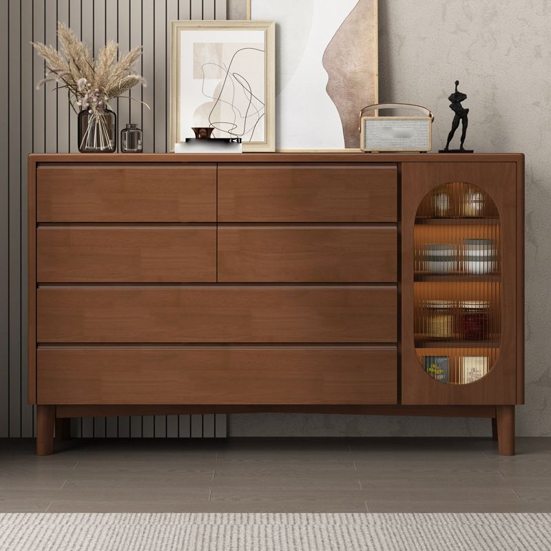 Traditional Storage Chest Solid Wood Storage Chest Dresser with 6 Drawers