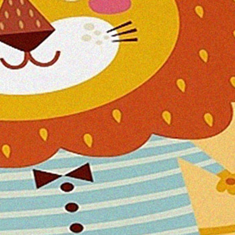 Round Multicolor Modern Indoor Rug Polyester Animal Print Rug Easy Care Indoor Rug for Living Room