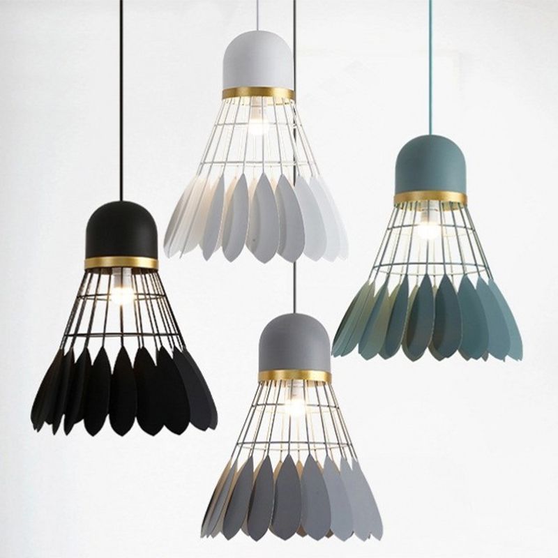 Modern Macaron Badminton Hanging Pendnant Lamp Metal Hanging Pendant Lights for Restaurant