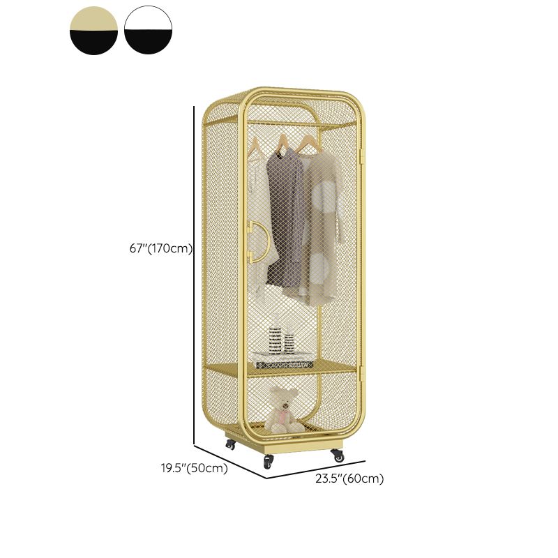 Bedroom Wardrobe Armoire Industrial Style Metal Storage Cabinet