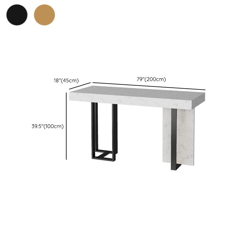 Modern Bar Table Set 1/2/5 Pcs Faux Marble Rectangular Bar Set for Indoor