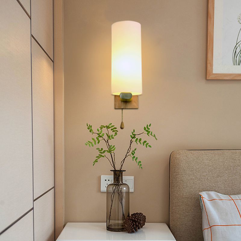 Luz de pared de madera de estilo moderno lámparas de pared creativa para dormitorio de hotel