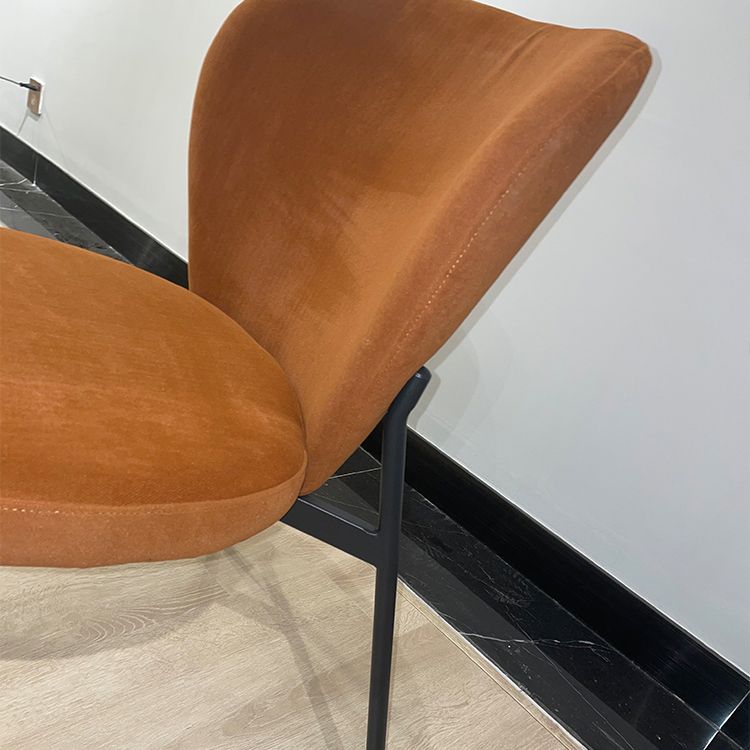 Scandinavian Style Dining Fabric Side Chair Solid Back Armless Chair for Home Use