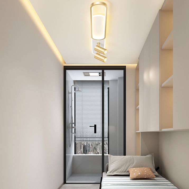 Apparecchio a filo a LED oblungo a 2 luci in moderno appuntamento con soffitto in ferro battuto in stile conciso per il guardaroba