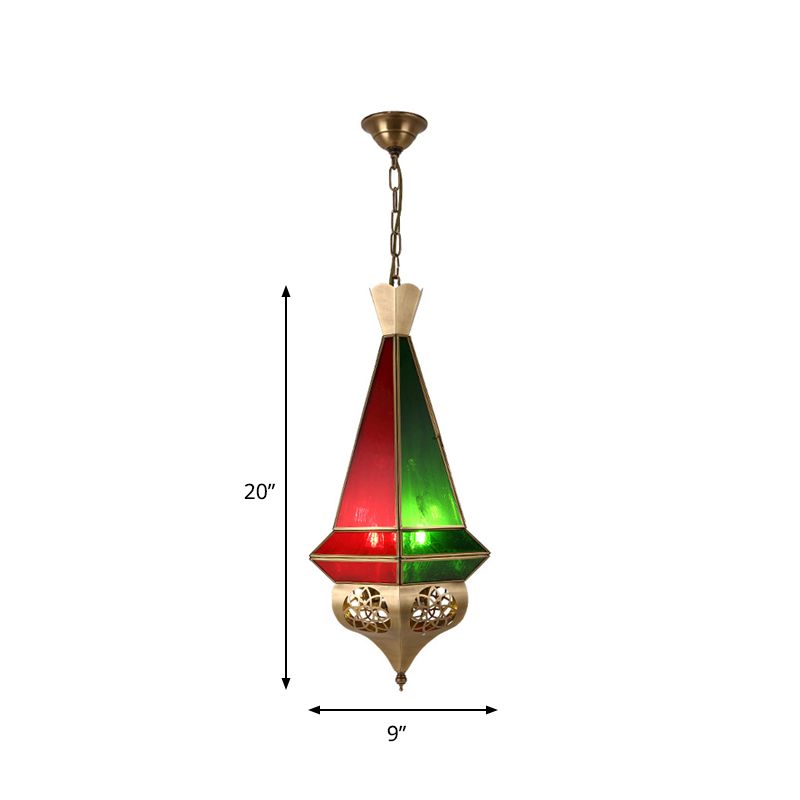 1 hoofd taps toelopende hanglamp Arabisch messing metaalhangend plafondlicht met verstelbare ketting