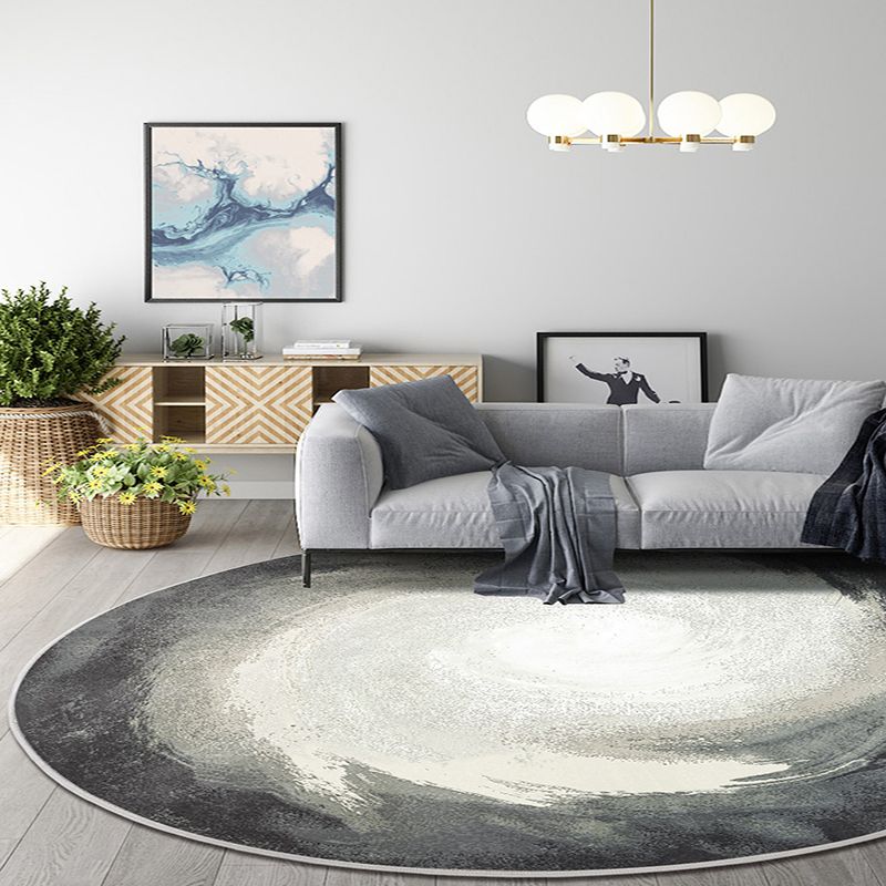 Multicolor Bedroom Rug Polyester Modernism Abstract Rug Washable Pet Friendly Carpet