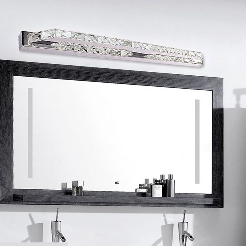 Mode rectangulaire miroir armoire vanité lumineuse LED Crystal mur de vanité