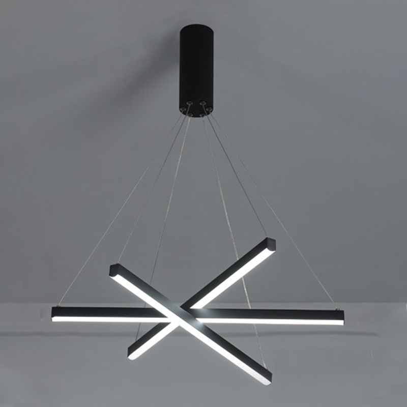 Modern Style Metal Hanging Light Fixtures Linear Multi Lights Suspension Light