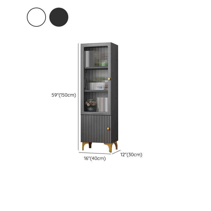 Contemporary Glass Paned Accent Cabinet 2 - Drawer Side Cabinet