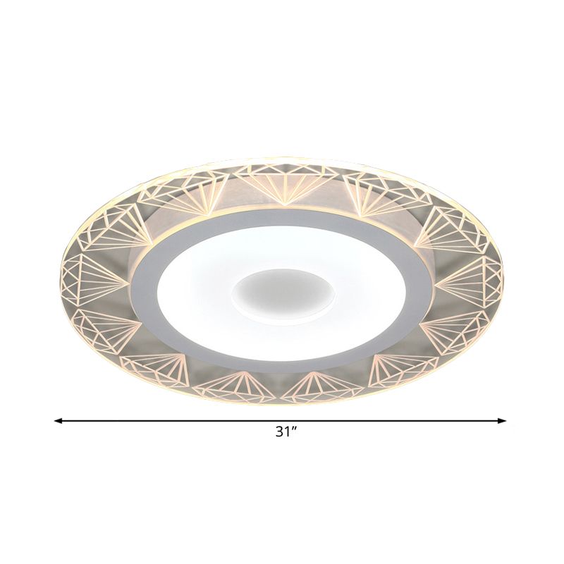 Ruitvormige plafondlamp modern acryl 8"/16,5"/20,5" brede LED woonkamer inbouwlamp in warm/wit licht