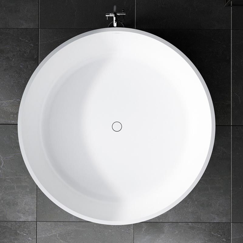 Modern Artificial White Stone Tub Round Freestanding Bathtub
