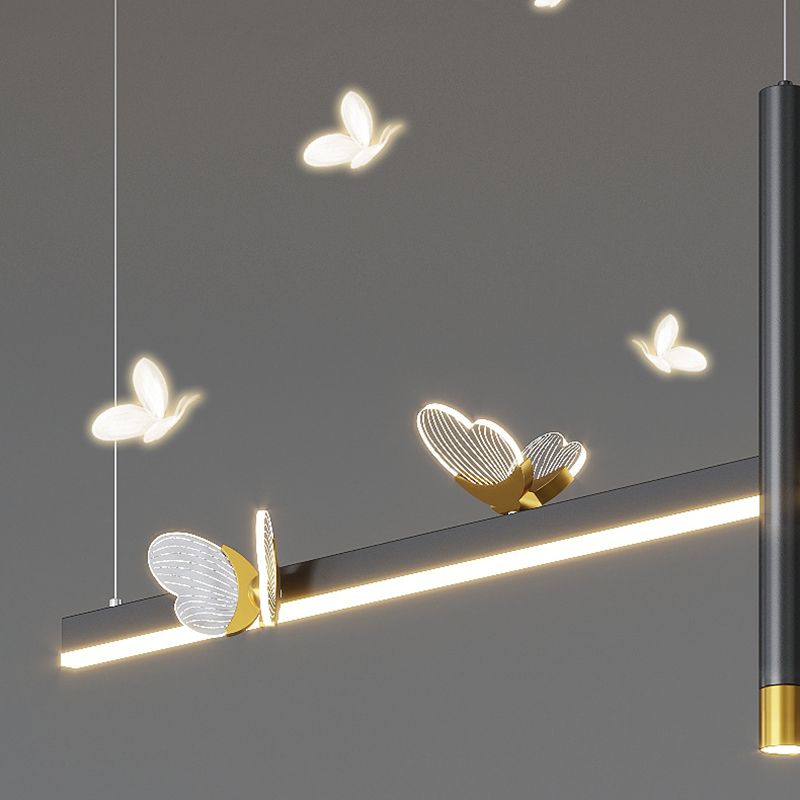 MEW BLACK MODED MODERN ISOLA LED LINEAR LED 2 Spotlights Luci a sospensione per sala da pranzo
