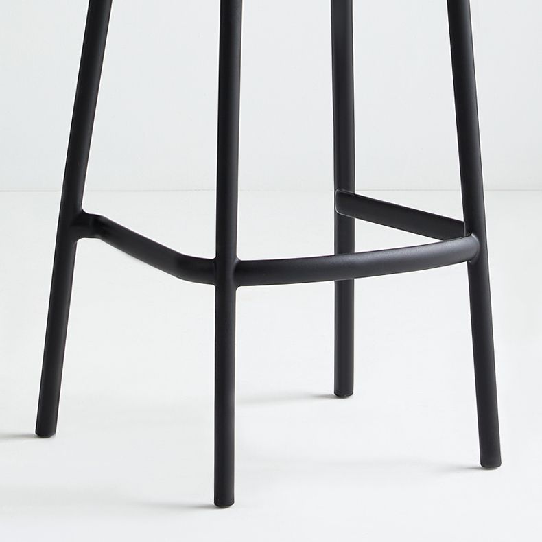 29.53" Plastic Scandinavian Kitchen Dining Room Armless Stool Low Back Bar Stool