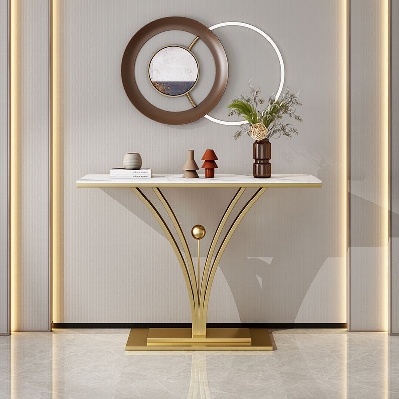 Rectangle for Hall Slate/metal Scratch Resistant Console Table 31.5" Tall
