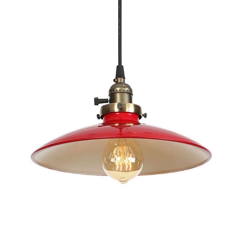 Loft Style Pendant Light Fixture 1-Light Metal Suspension Lamp with Rotary Switch