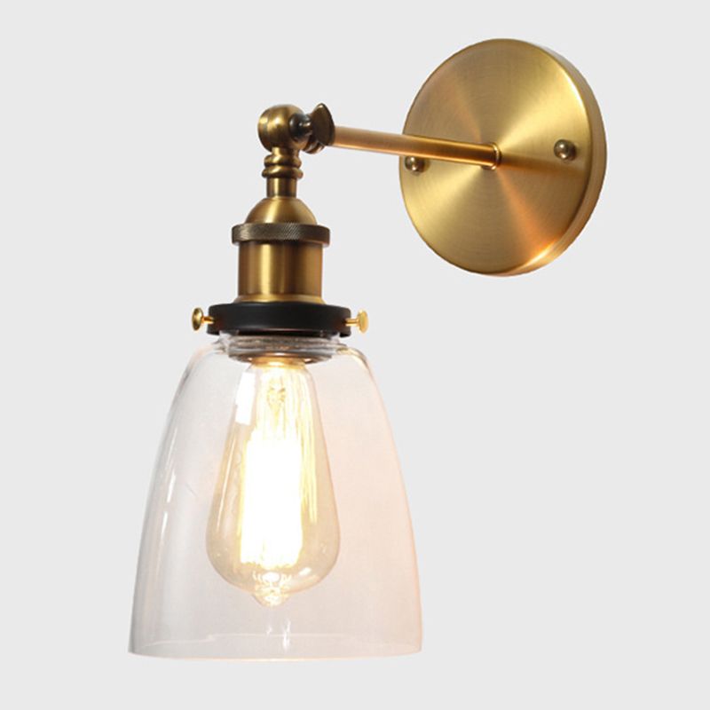 Amerikanischer Vintage -Stil Wandbeleuchtung Metall Armglas Schattenleuchte für daneben