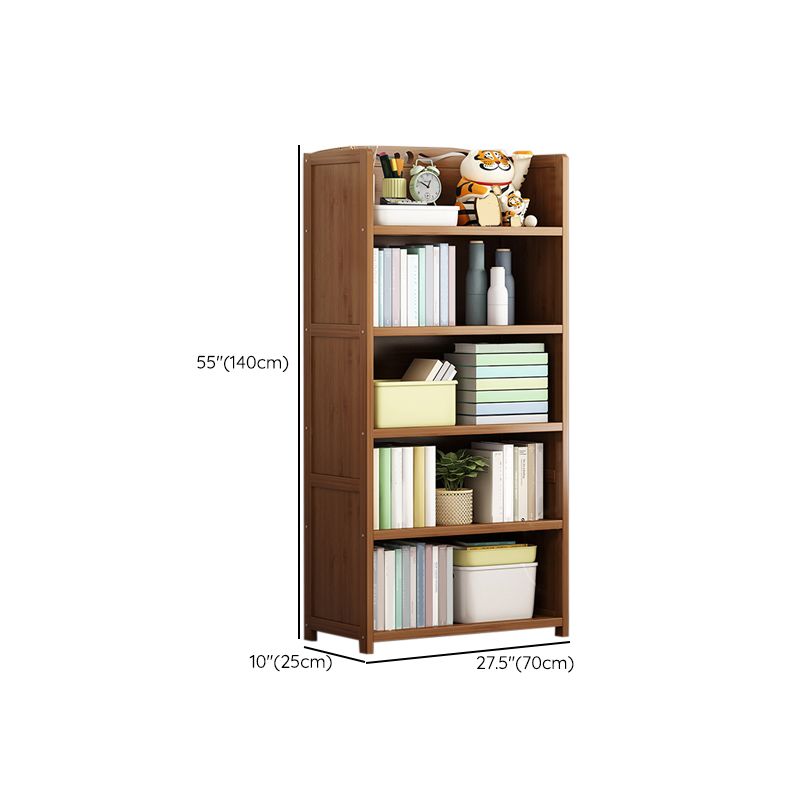 Contemporary Bamboo Bookcase Standard Closed Back Bookshelf with Shelves