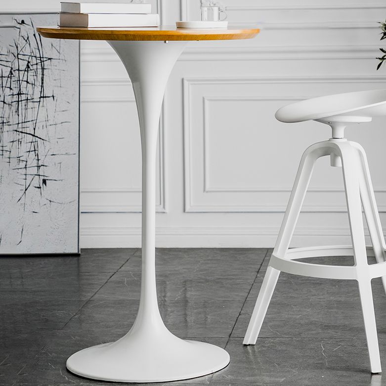 Metal Pedestal Bar Height Table Industrial Round Bar Dining Table