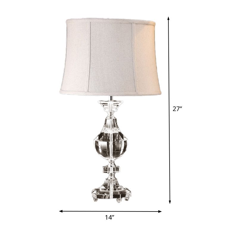 Lampada da comodino Curvy Lampada da lettura moderna in cristallo smussato con 1 lampadina grigia, larghezza 23"/27".
