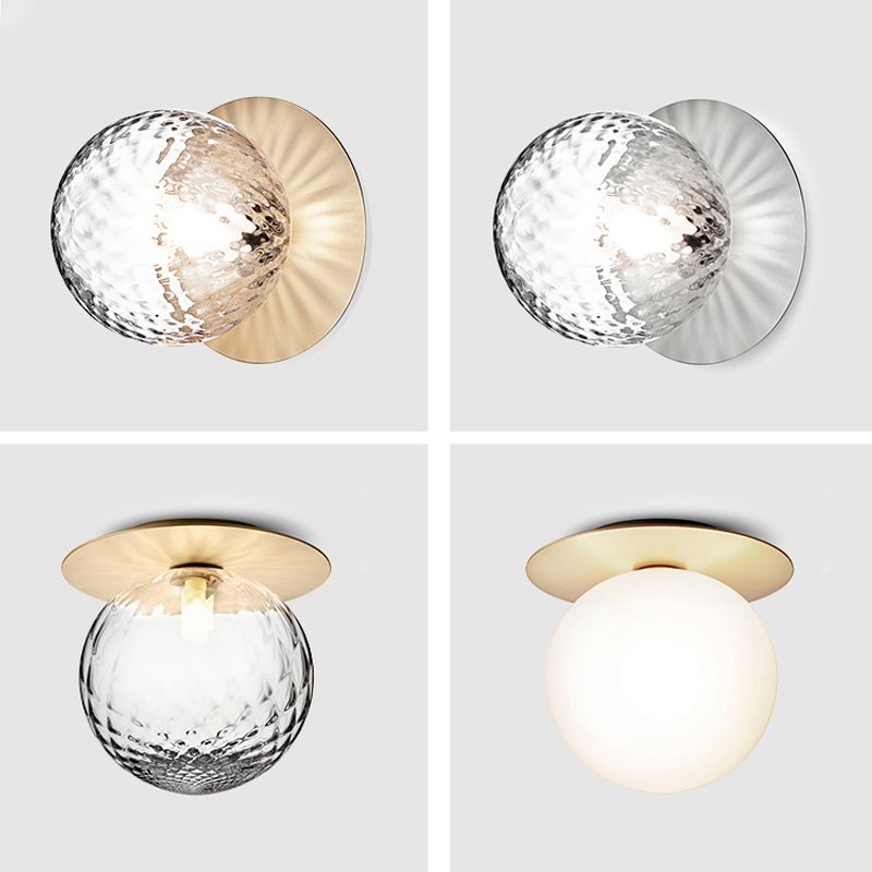 1 éclairage mural à balle en verre clair
