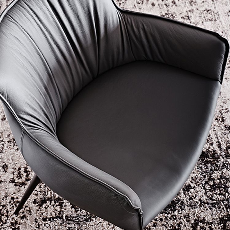 Industrial Arm Chair Metal Solid Back Dining Room Chair for Dining Room