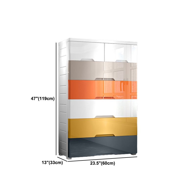 Plastic Storage Cabinet With Drawer Non-Hanging Armoire With Legs