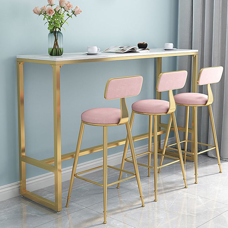 Rectangular Bar-height Table Stone Top Bistro Pub Table for Patio Use