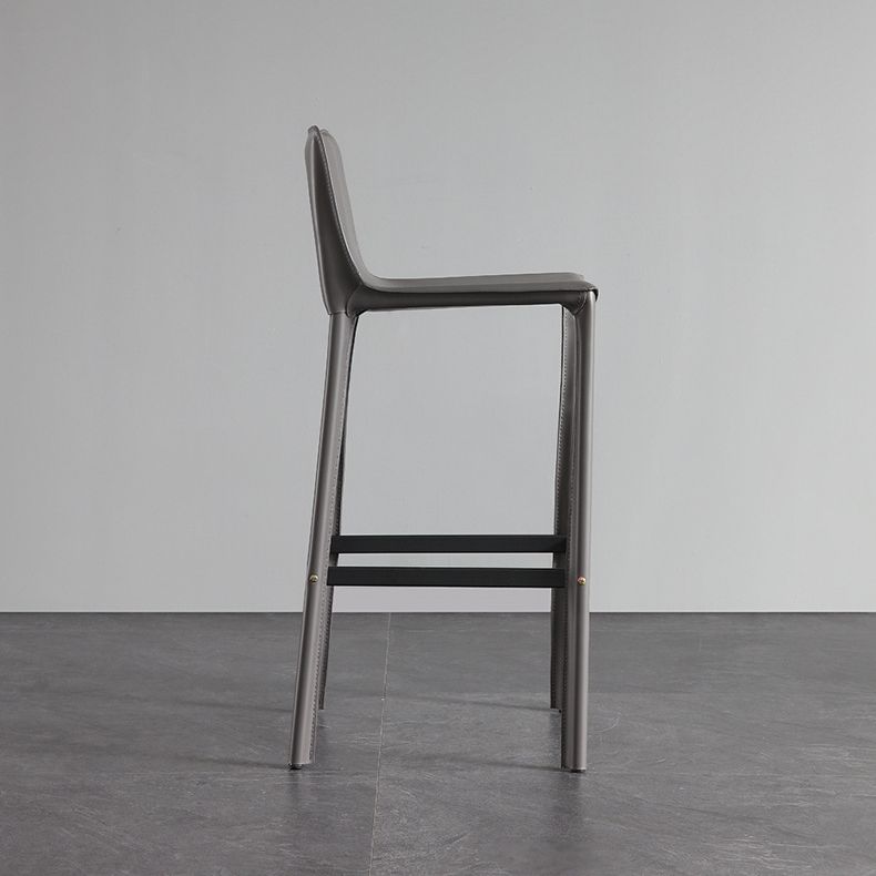 Contemporary Metal Bar Stool Backrest Counter Stool for Living Room