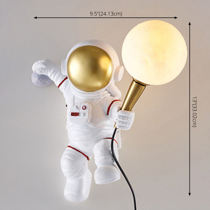 Astronaut Modelado de luces de matriz esféricas Resina creativa 1 luz sonces