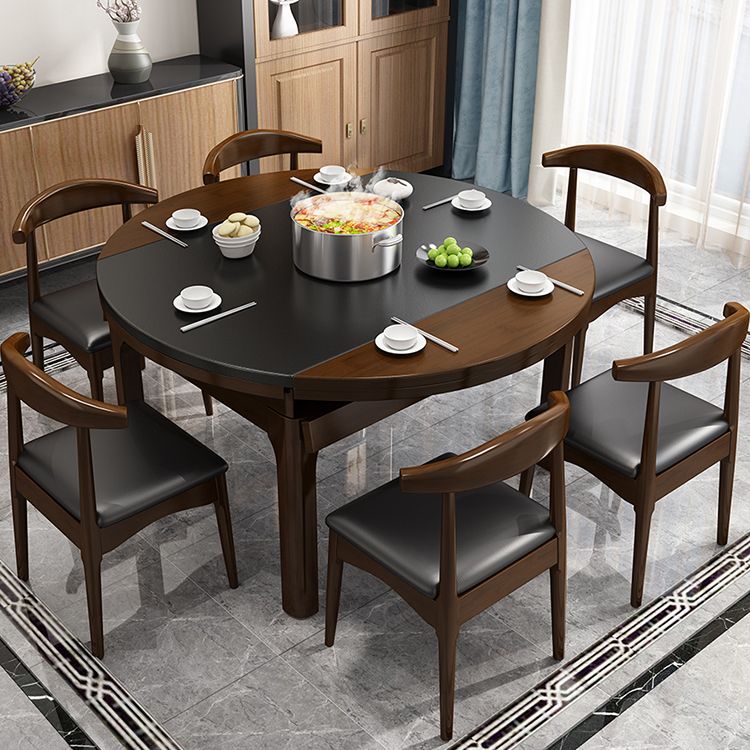 Contemporary Kitchen Dinner Table Solid Wood Extendable 4 Legs Dining Table