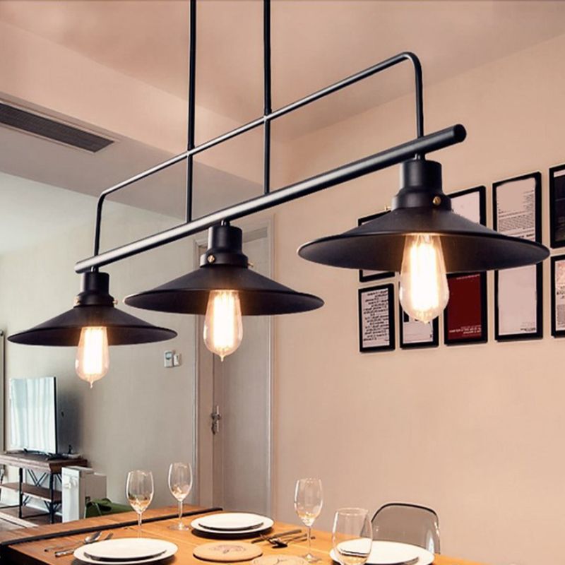 Industrial Vintage Symmetrical Island Pendant Light Wrought Iron Ceiling Light for Commercial Place